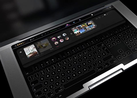 MacBook Pro新概念设计：巨大Touch Bar+动态键盘