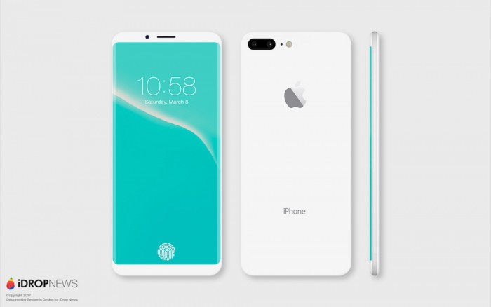 设计师绘制出亮黑色和亮白色iPhone 8概念渲染图