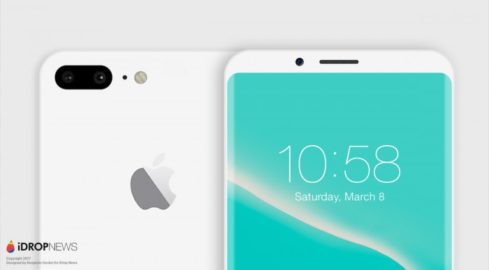 设计师绘制出亮黑色和亮白色iPhone 8概念渲染图