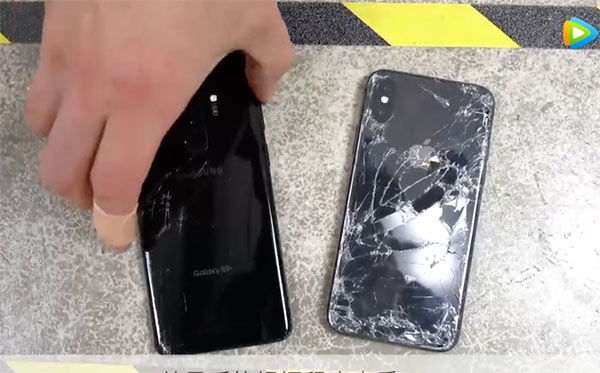 iPhone X/S9+跌落测试 双面玻璃真酸爽