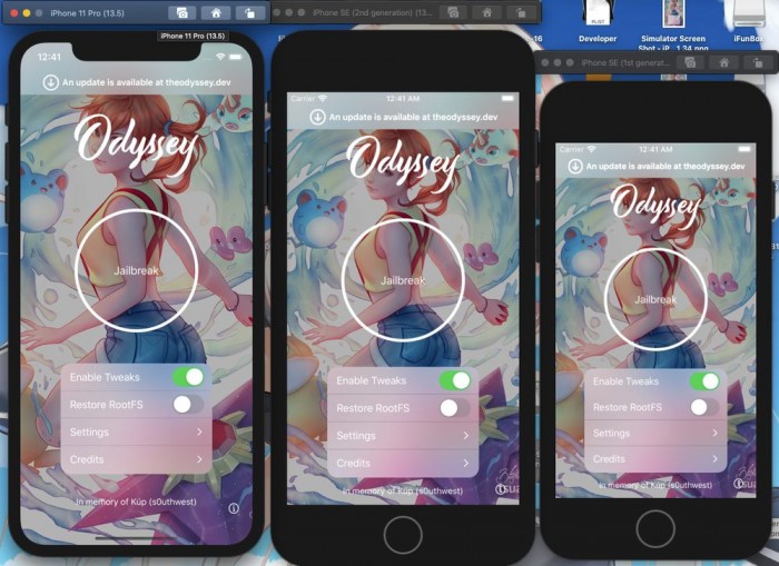 越狱工具Odyssey Beta 2发布：支持A8-A13设备，适用于iOS 13-13.5.x