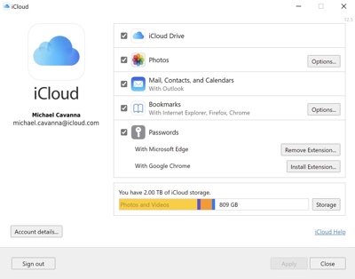 Win 端 iCloud 12.5 更新：新增 iCloud 钥匙串密码管理