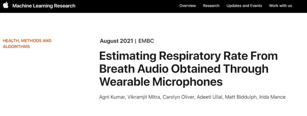 苹果研究人员发现：AirPods 等可穿戴设备可用于估算用户呼吸频率