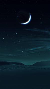 夜晚,月亮,星星,夜空,唯美,风景,黑色图片