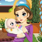 Baby in the house -婴儿游戏与妈妈和爸爸有关的新生婴儿可爱的小小孩