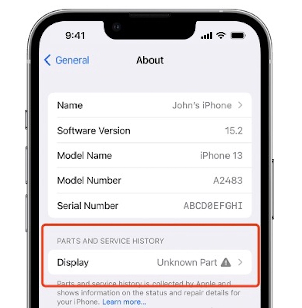 iOS 15.2实用新功能：可以查看iPhone是否换过电池屏幕等零件