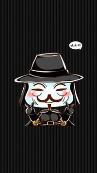 剪刀手,可爱,锁屏,创意,萌,v字仇杀队,动漫,黑色